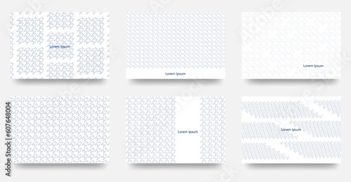 広告や背景　壁紙　名刺などに使えそうな　千鳥格子の幾何学模様　ベクターカード6枚セット
