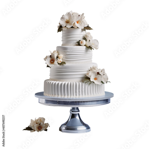 wedding cake with flowers photo