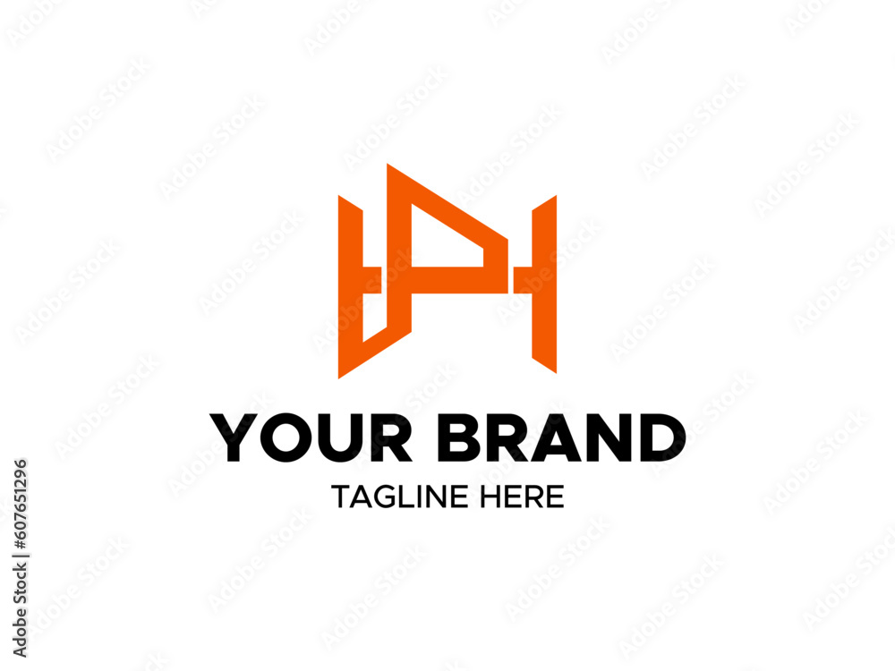Alphabet letters Initials Monogram logo HP, PH, P and H Alphabet letters Initials Monogram logo HP, PH, P and H