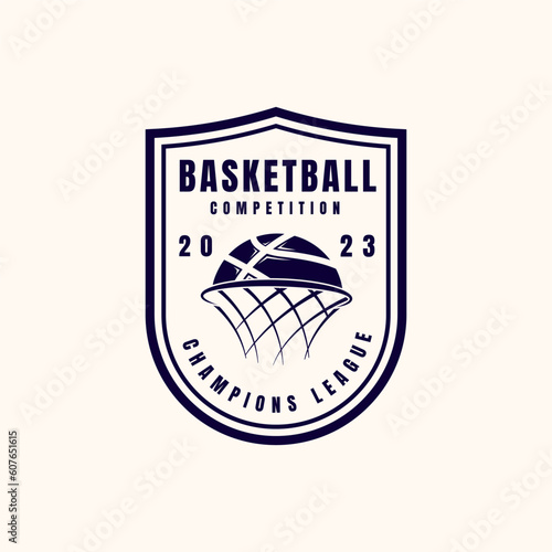 Basketball logo design template simple style design vector