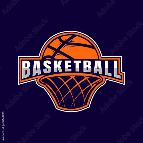 Basketball logo design template simple style design vector