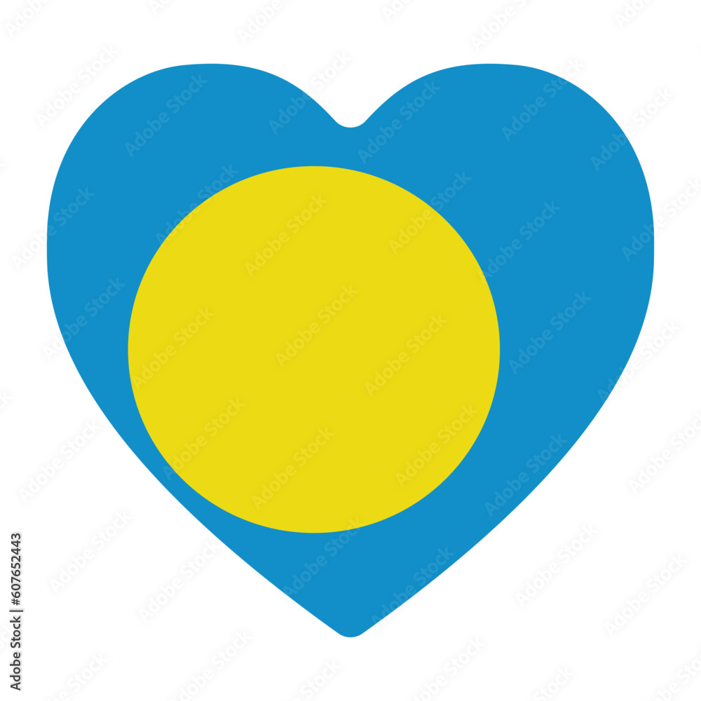 Palau flag in shape. Flag of Palau in shape.