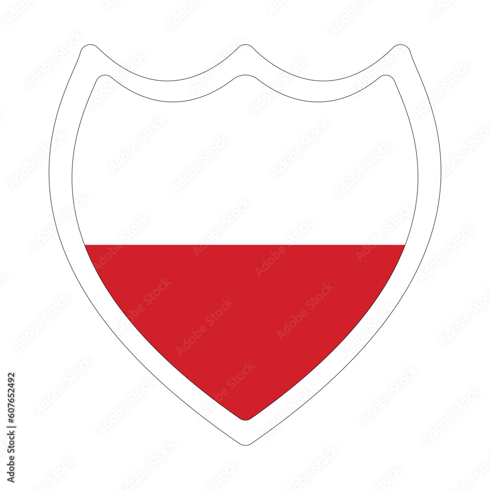 Flag of Poland in shape. Poland flag in shape. Flag of Poland in shape. Poland flag in shape.