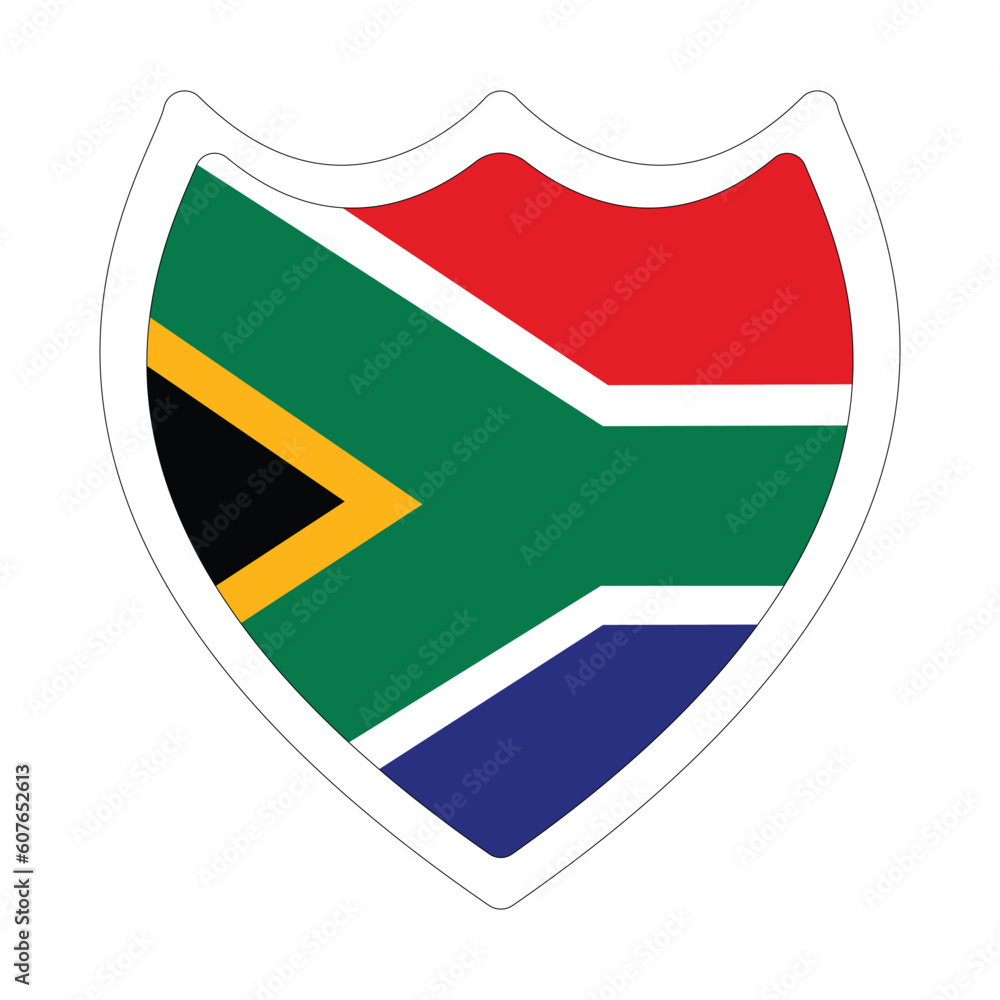 Flag of South Africa in shape. South Africa flag in shape. Flag of South Africa in shape. South Africa flag in shape.