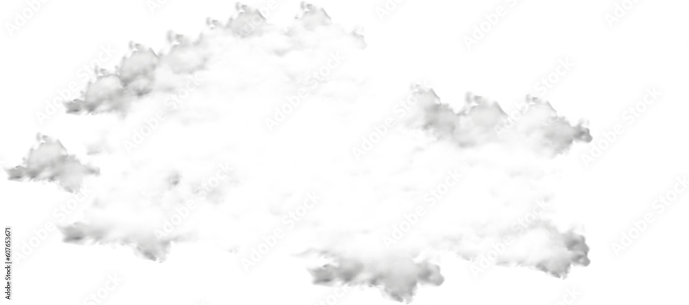 A realistic cloud floating on a transparent background. White Cloud ...