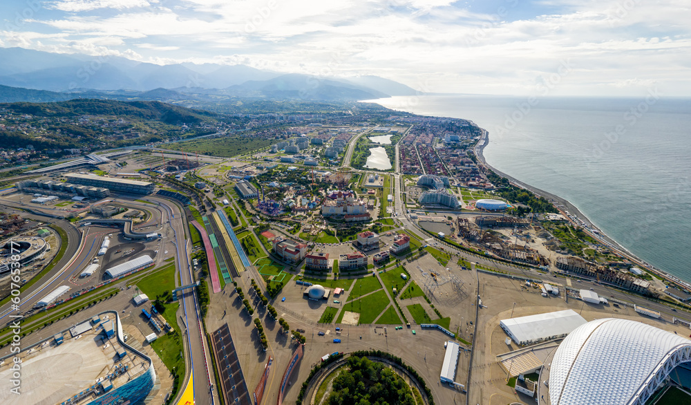 Sochi, Russia September 6, 2021 Olympic Sochi Park. The main stands