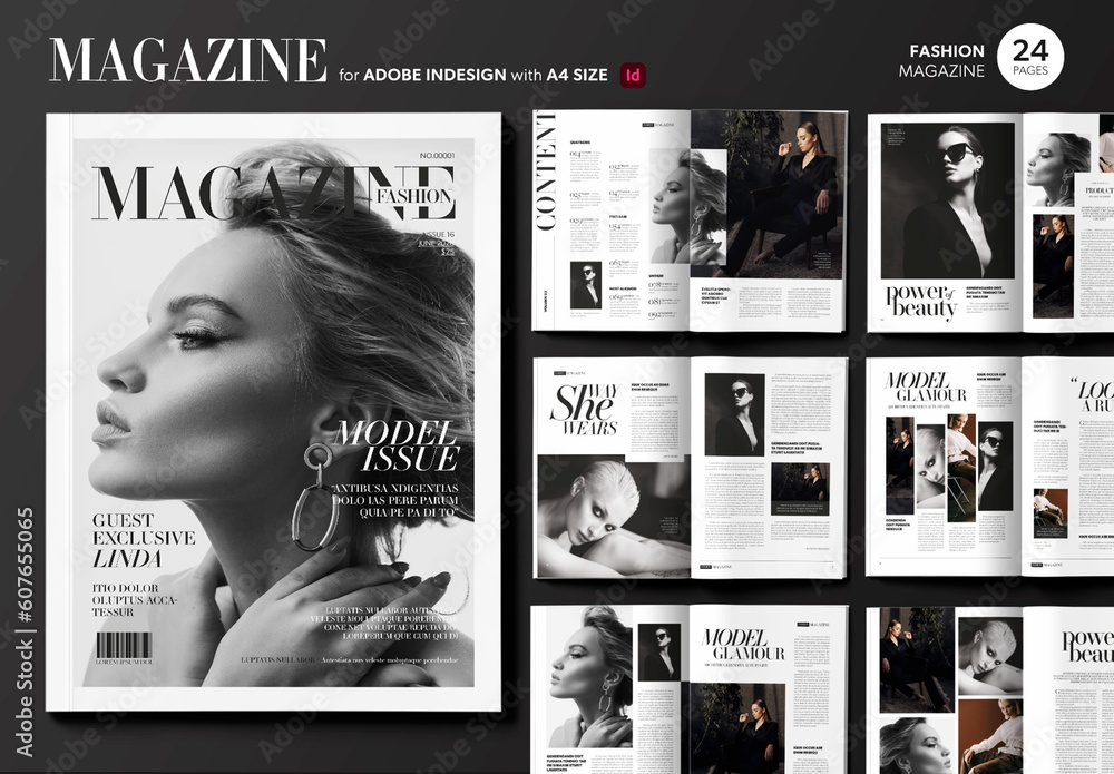 Fashion Magazine Layout plantilla de Stock | Adobe Stock