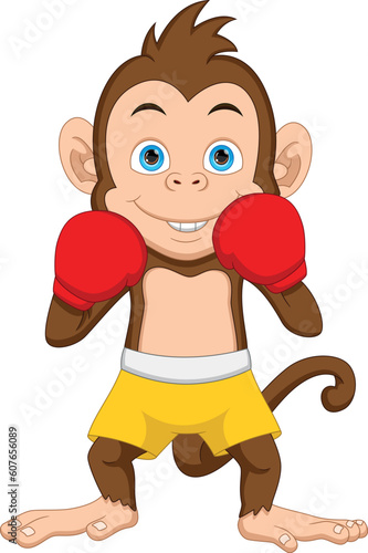 boxer monkey cartoon