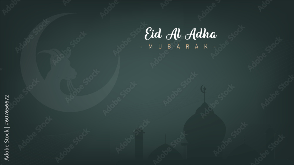 Amazing Modern minimalist design of banner poster for Eid al-Adha celebration for Muslims