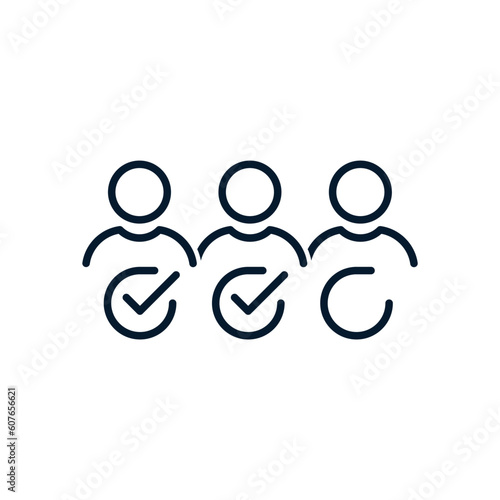 The concept of checking candidates. Vector icon isolated on white background.