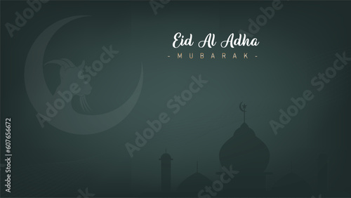 Amazing Modern minimalist design of banner poster for Eid al-Adha celebration for Muslims