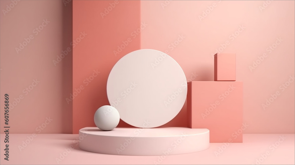 minimal podium product background. Generative Ai illustration. minimal podium product background. Generative Ai illustration.