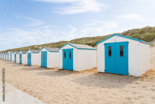 On the coast with beach huts © denboma