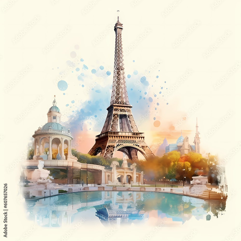 Paris City Landscape. Generative AI
