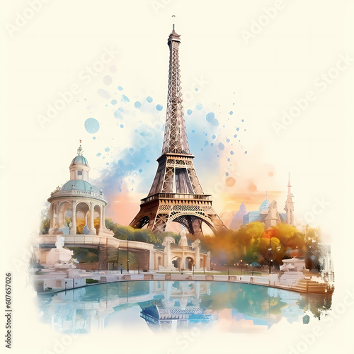 Paris City Landscape. Generative AI © imazydreams