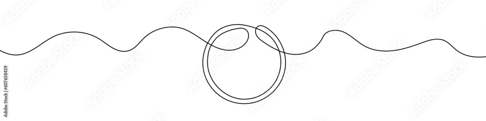 Full Rounded Edge Line Drawing Round frame in continuous line drawing style. Line art of round frame ...