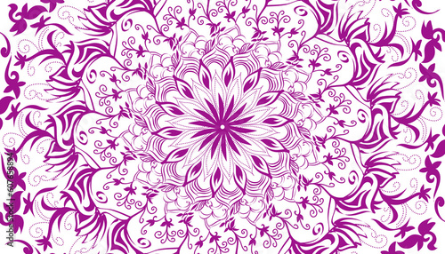 Illustration of purple mandala motif decoration. Perfect for background posters, banners, advertisements, websites, book covers