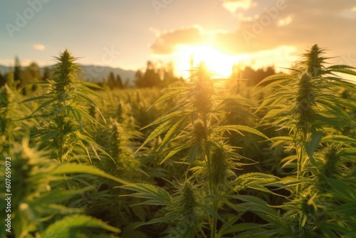 Summer in the Weed Field  A Stoner Photographer s Paradise. Generative AI.