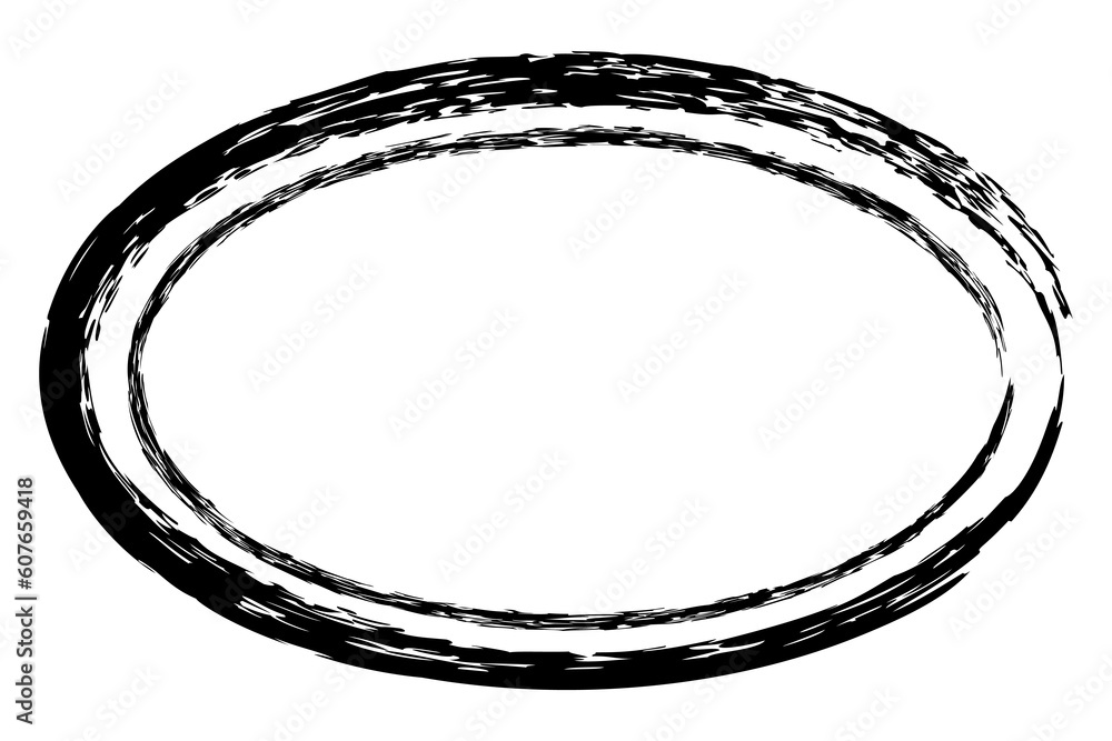 vector simple double line oval frame from black crayon, at white background
vector simple double line oval frame from black crayon, at white background