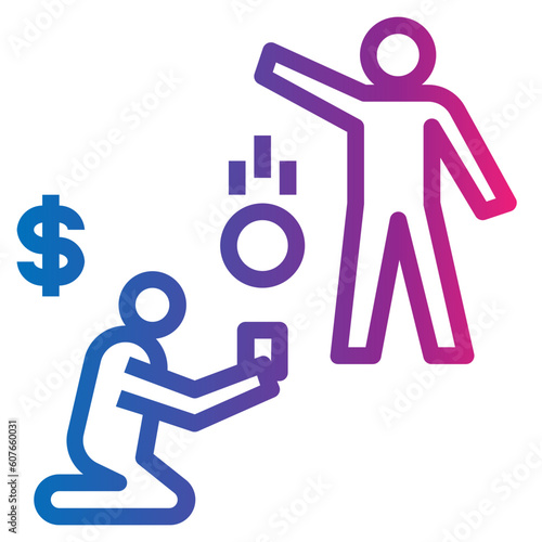 beggar gradient style icon