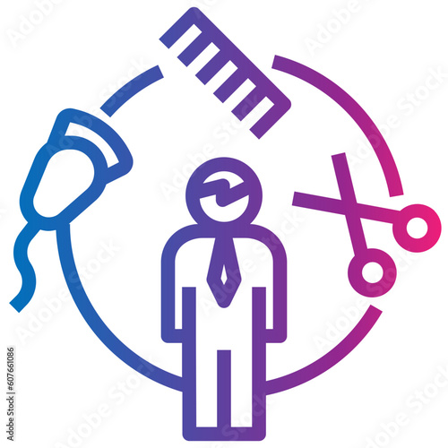 hairdresser gradient style icon