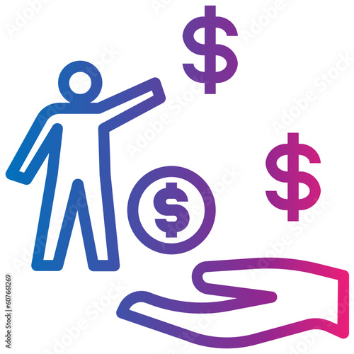 investment gradient style icon