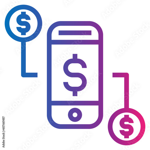 money gradient style icon