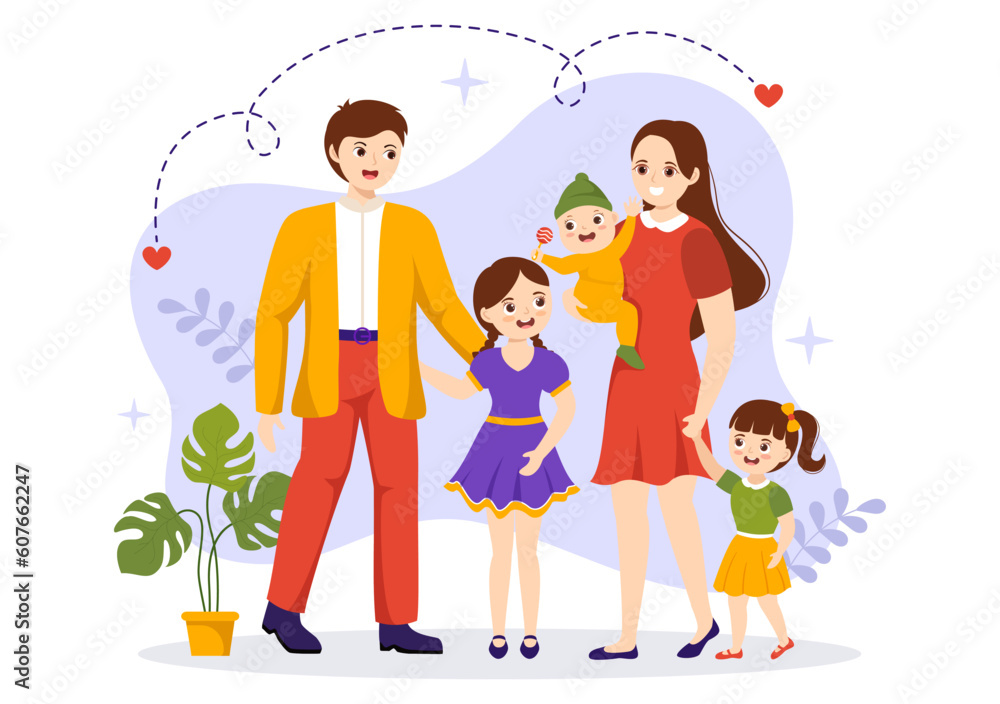 Family Values Vector Illustration of Mother, Father and Kids by Side with Each Other in Love and Happiness Flat Cartoon Hand Drawn Templates Family Values Vector Illustration of Mother, Father and Kids by Side with Each Other in Love and Happiness Flat Cartoon Hand Drawn Templates
