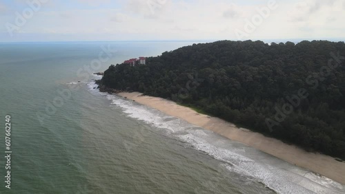 The aerial view of Pantai Teluk Tongkang in Malaysia photo