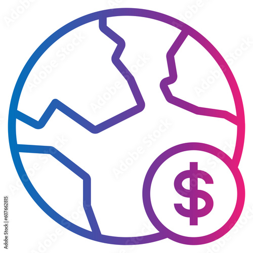 world gradient style icon