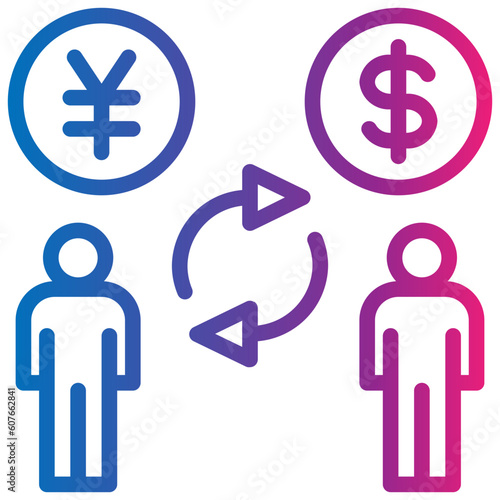 yen gradient style icon