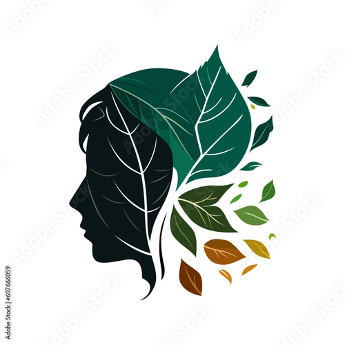 Ecology logo design. Logo for beauty salon, hair care product or cosmetic brand.