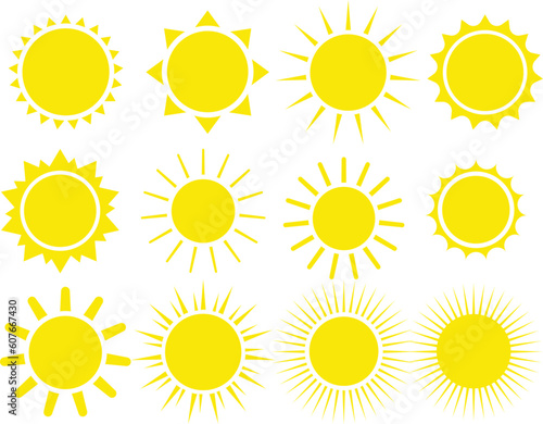 Versatile sun collection: explore various shapes and styles to brighten your designs. Ideal for adding warmth and energy to any project. Illuminate your creations