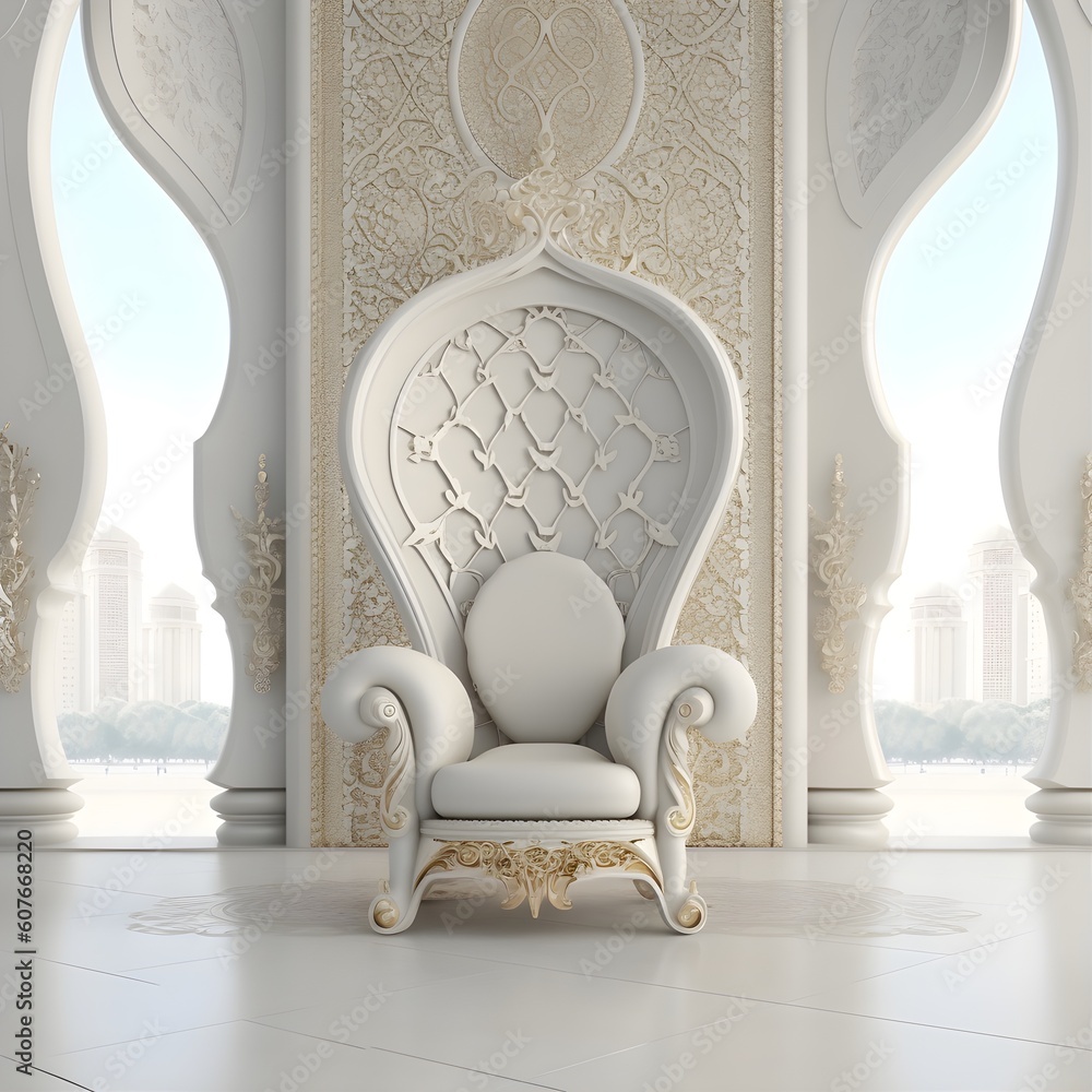 ภาพประกอบสต็อก Royal Throne Chair Digital Backdrops - AI generated ภาพ