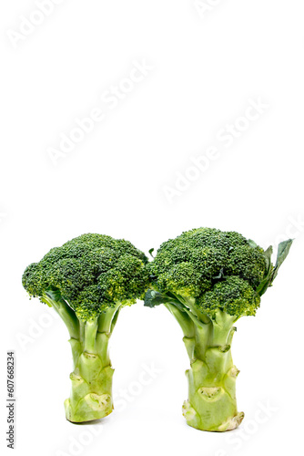 Fresh broccoli isolated on white background. Clipping path included