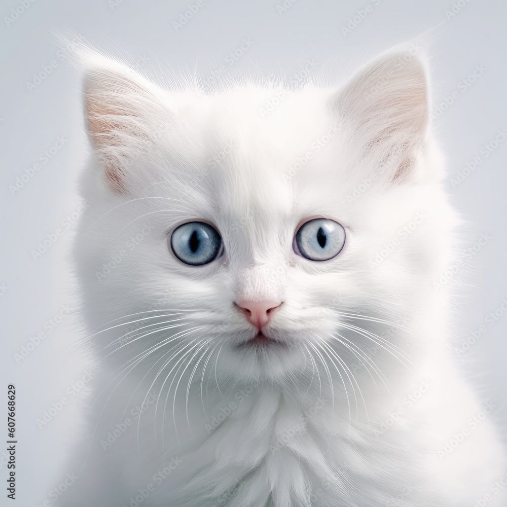 Cute cat isolated on a white background. Generative AI
