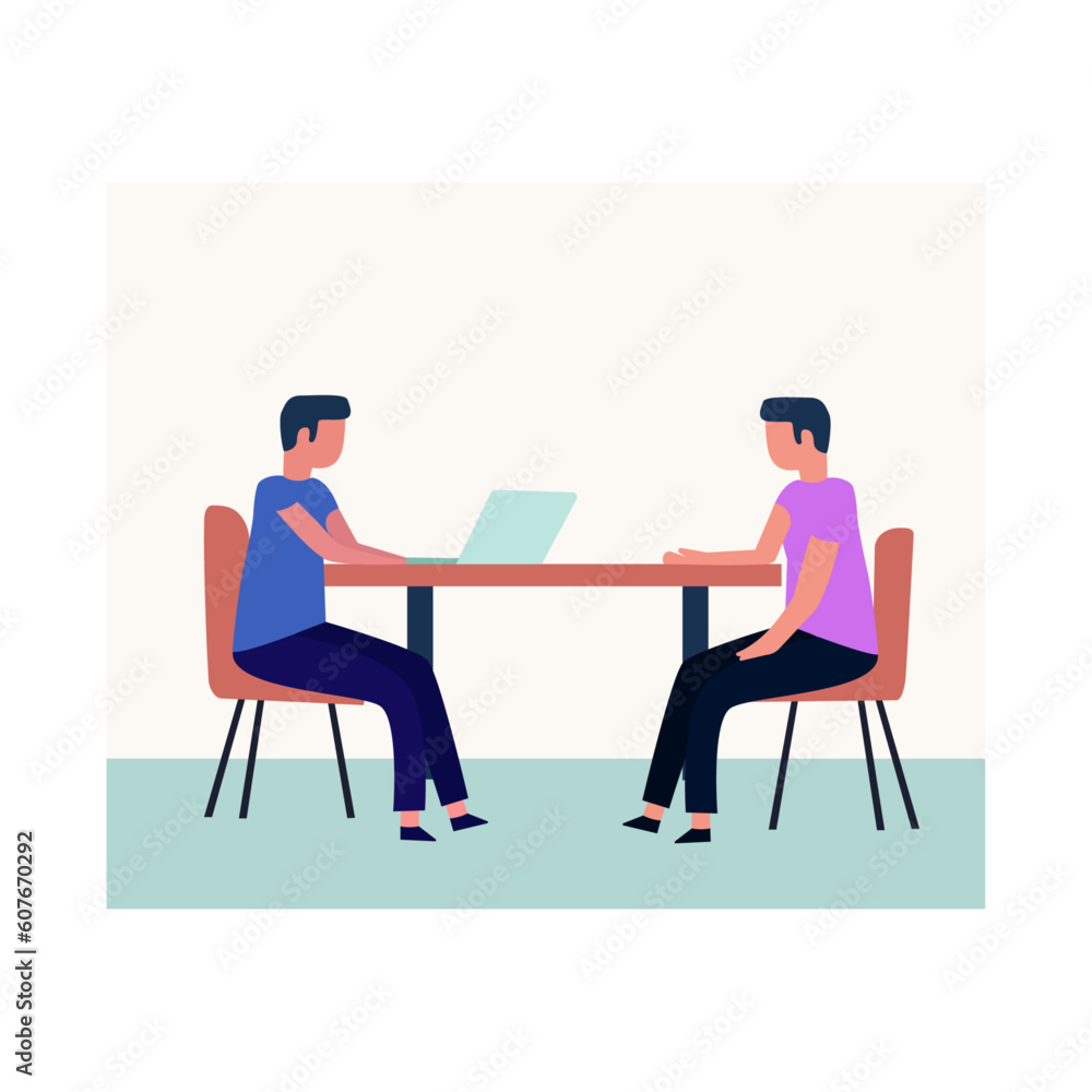 two men sitting in the cafe and doing discussion related projects vector illustration art two men sitting in the cafe and doing discussion related projects vector illustration art