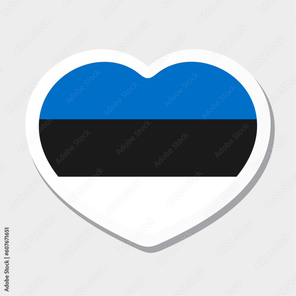 Flag of Estonia icon. Vector heart sticker. Best for mobile apps, UI and web design. Flag of Estonia icon. Vector heart sticker. Best for mobile apps, UI and web design.
