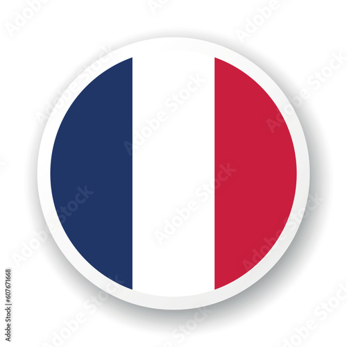 Free Download Flag of France flat icon. Round vector element with shadow underneath. Best for mobile apps, UI and web design. - GFXLoad