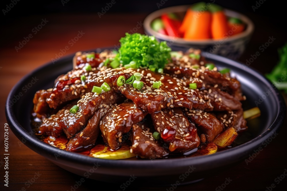 Beef Teriyaki with Topping Sesame Beef Teriyaki with Topping Sesame