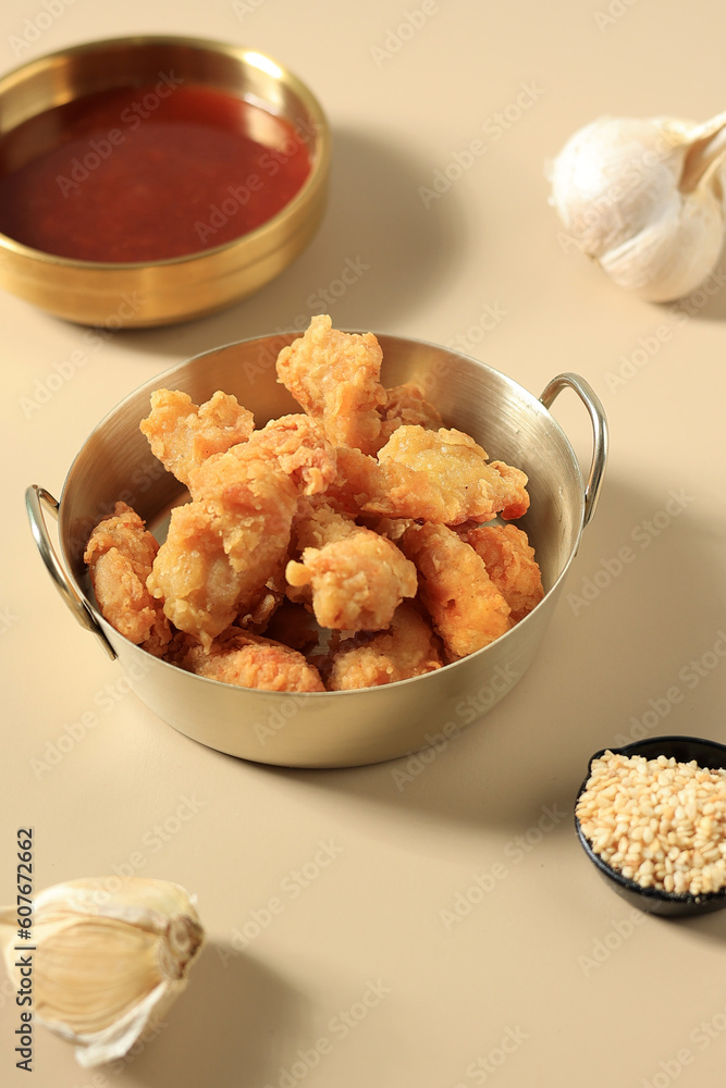 Coated Crispy Chicken with Korean Yangnyeom Sauce Coated Crispy Chicken with Korean Yangnyeom Sauce