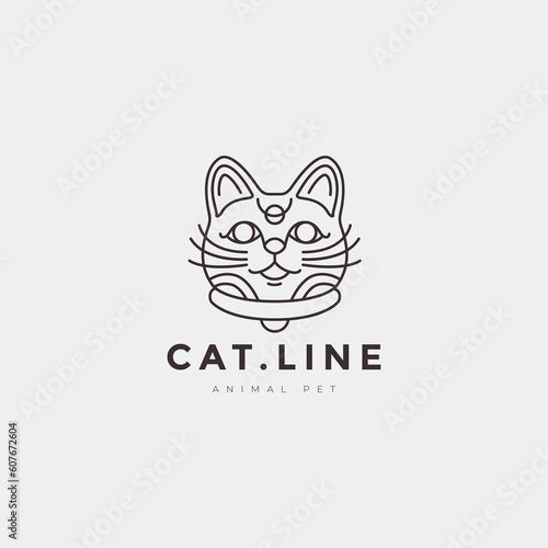 japanese maneki neko kitty figure lucky cat character kawaii logo design vector graphic illustration