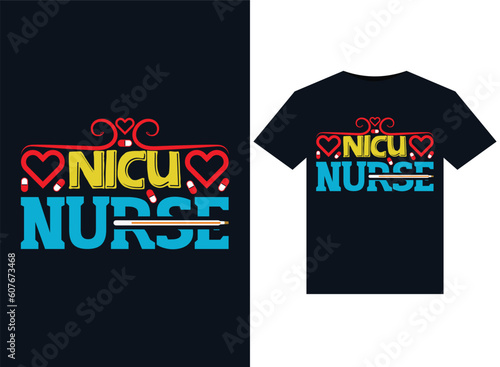 Nicu Nurse illustrations for print-ready T-Shirts design