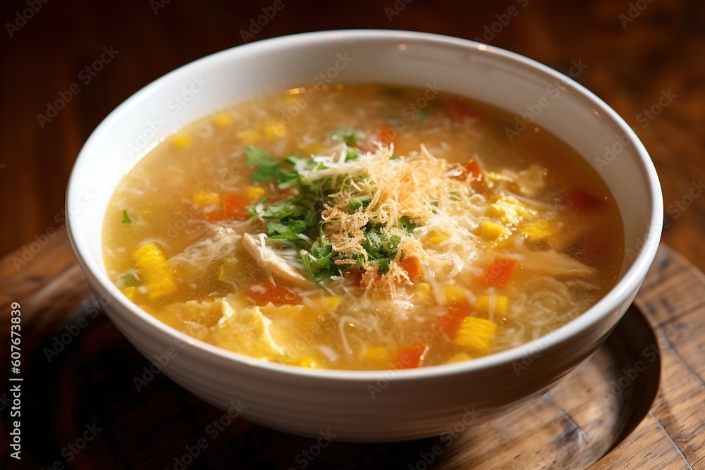 Egg Drop Soup with Separate Corn Kernels