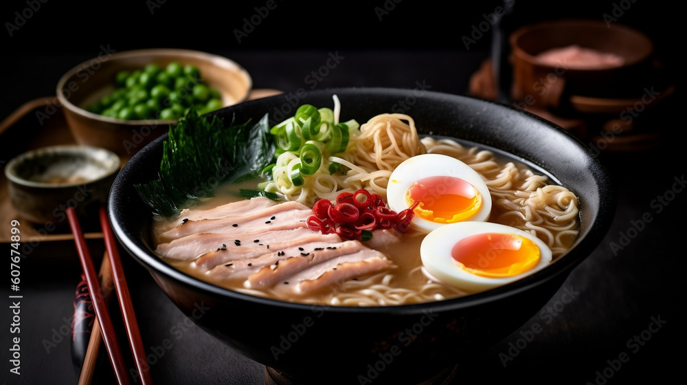 A delicious plate of ramen A delicious plate of ramen