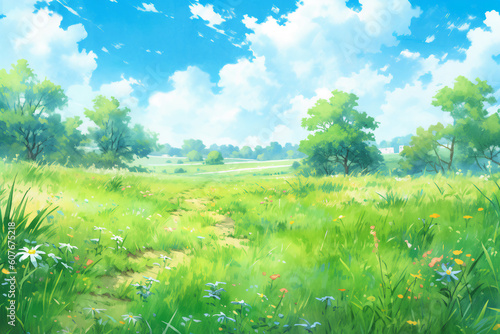 繊細で芸術的な自然系背景のイラスト(AI generated image)