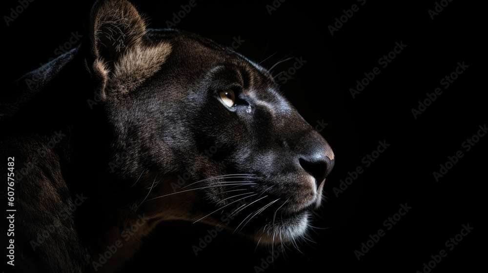 black panther on black background