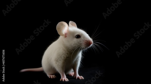 white mouse on black background