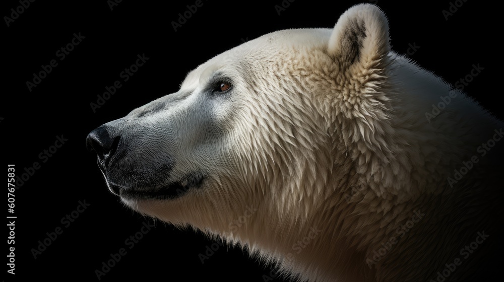 polar bear on black background polar bear on black background