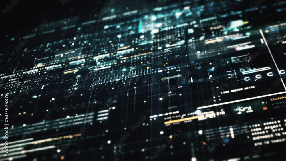 Advance data matrix, telemetry and encrypt numbers simulation user interface display in cyber space abstract de-focus environment background Advance data matrix, telemetry and encrypt numbers simulation user interface display in cyber space abstract de-focus environment background